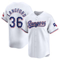 Texas Rangers #36 Wyatt Langford White Fotopoulosg Home Limited Player Jersey