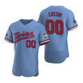 Custom Minnesota Twins Light Blue Fotopoulosg Stitched Flex Base Jersey
