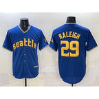 Seattle Mariners #29 Cal Raleigh Royal Fotopoulosg City Connect Cool Base Stitched Jersey