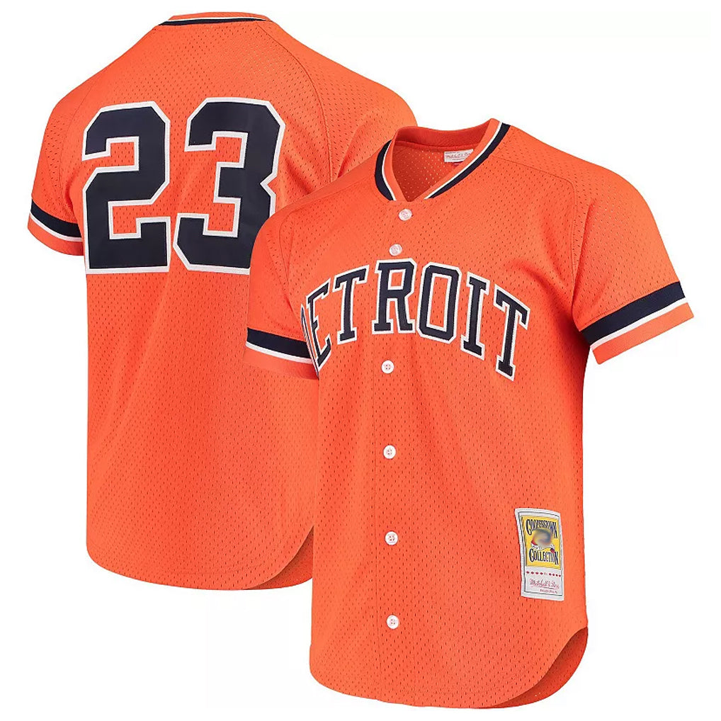 Detroit Tigers #23 Kirk Gibson Player Orange Fotopoulosg DMitchell & Ness Cooperstown Collection Batting Limited Stitched Jerseys