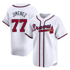 Atlanta Braves #77 Joe Jimenez Player White Fotopoulosg Limited Home Game Stitched Jerseys