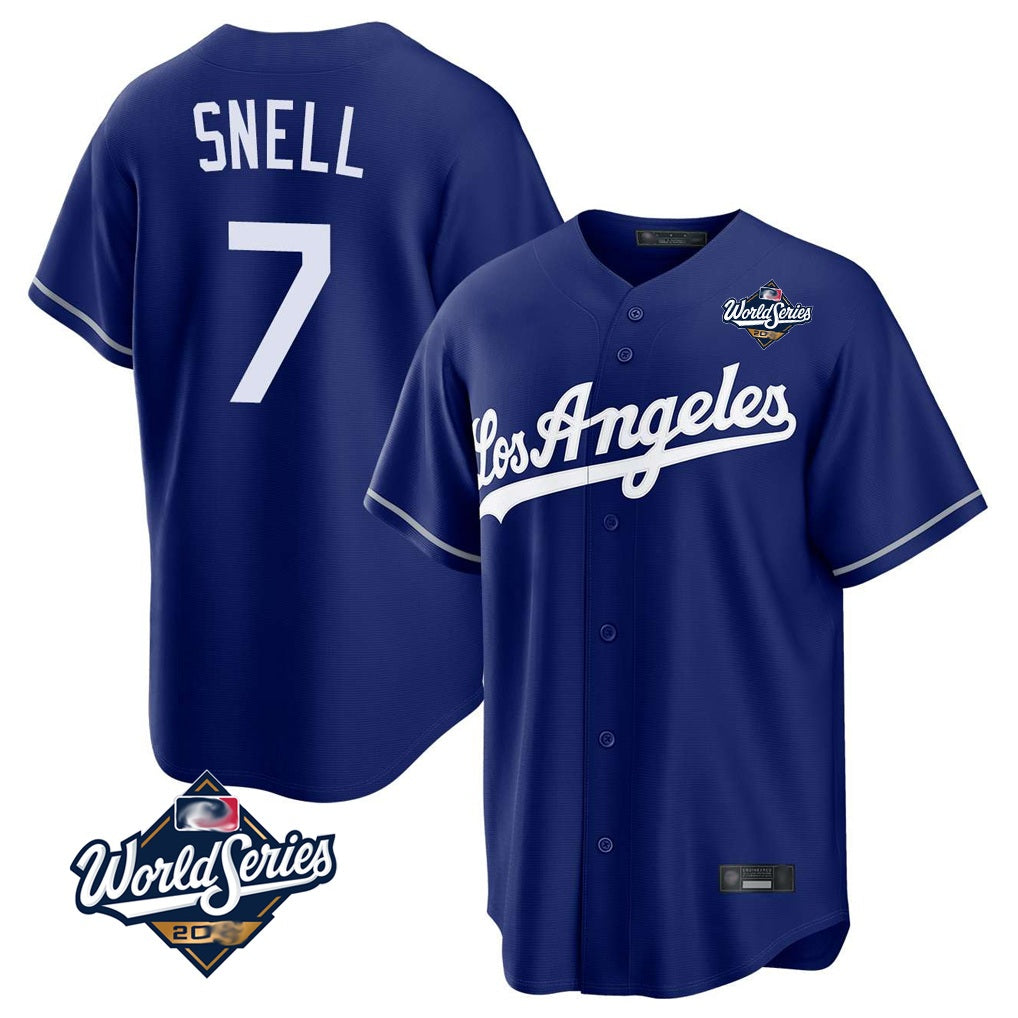 Los Angeles Dodgers #7 Blake Snell Player Royal Fotopoulosg Game World Series Stitched Jerseys