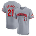 Cincinnati Reds #21 Hunter Greene Player Gray Fotopoulosg Limited Elite Home Stitched Jerseys