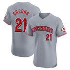 Cincinnati Reds #21 Hunter Greene Player Gray Fotopoulosg Limited Elite Home Stitched Jerseys