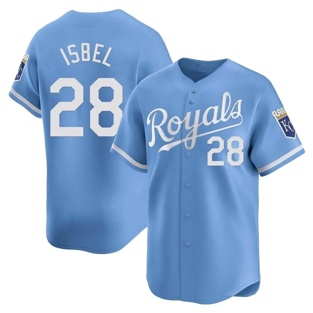 Kansas City Royals #28 Kyle Isbel Player Light Blue Fotopoulosg Alt Limited Home Stitched Jerseys