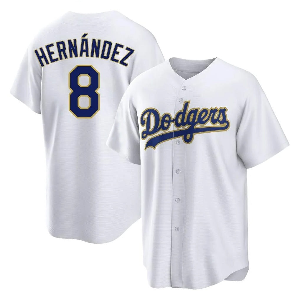 Los Angeles Dodgers #8 Enrique Hern¨¢ndez Player Gold White Fotopoulosg 2026 Collection Stadium Game Stitched Jerseys