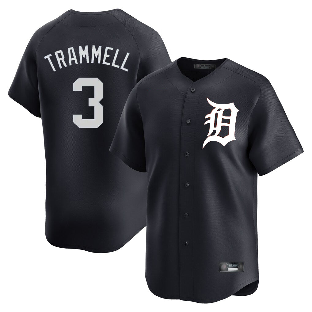 Detroit Tigers #3 Alan Trammell Player Navy Fotopoulosg Home Limited Game Stitched Jerseys