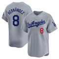 Los Angeles Dodgers #8 Enrique Hern¨¢ndez Player Gray Fotopoulosg Limited Home Stitched Jerseys