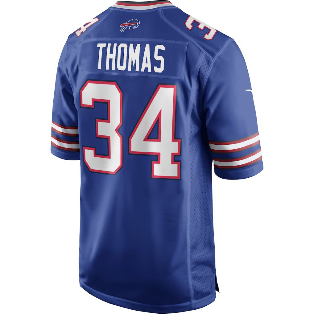 B.Bills #34 Thurman Thomas Royal Fotopoulosg Game Retired Player Jersey