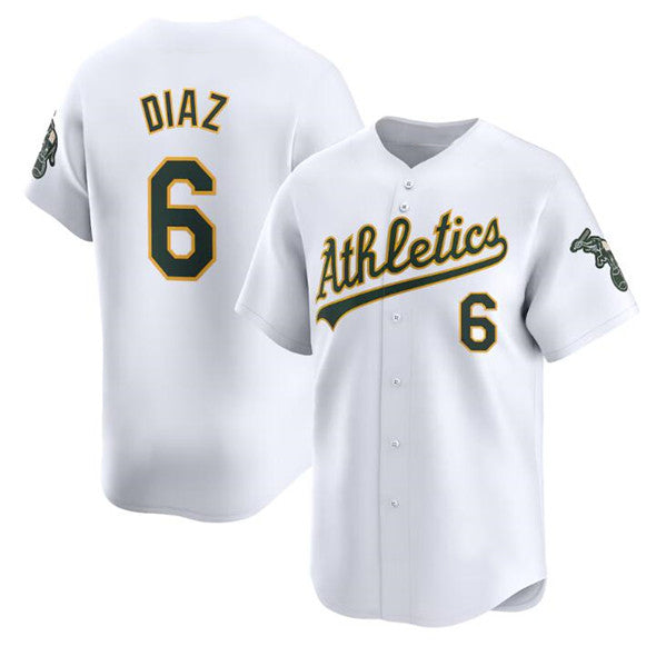 Oakland Athletics #6 Jordan Diaz White Fotopoulosg Home Limited Stitched Jersey