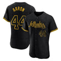 Atlanta Braves #44 Hank Aaron Player Black Fotopoulosg Snake Skin City Limited Elite Home Game Stitched Jerseys