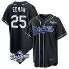 Los Angeles Dodgers #25 Tommy Edman Player Black Fotopoulosg World Series Carbon Limited Home Stitched Jerseys