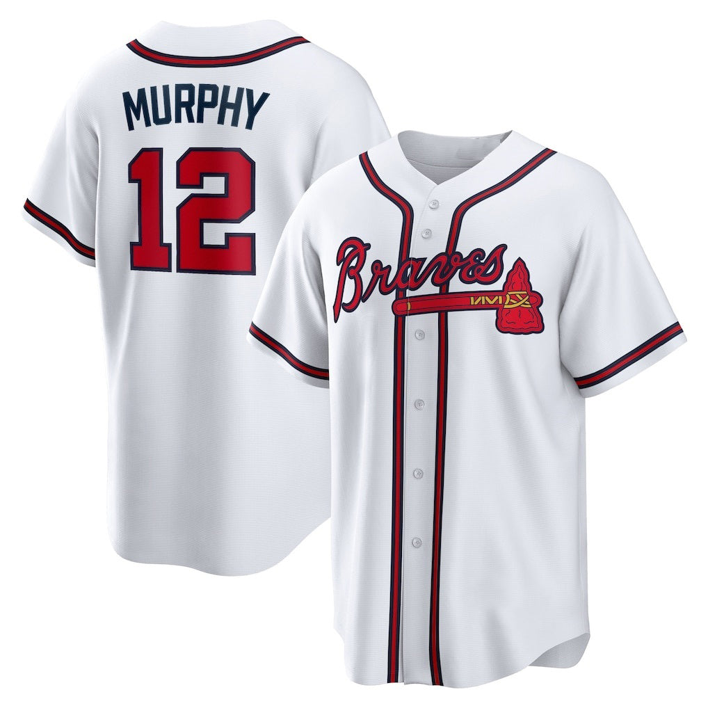 Atlanta Braves #12 Sean Murphy White Fotopoulosg Replica Player Jersey