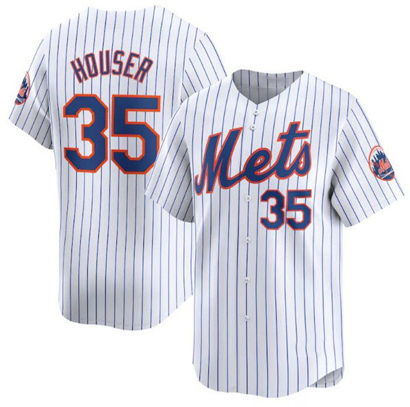 New York Mets #35 Adrian Houser White Fotopoulosg 2024 Home Limited Stitched Jersey