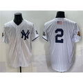 New York Yankees #2 Derek Jeter White Fotopoulosg Strip World Series Limited Stitched Jersey