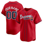 Custom Atlanta Braves Red Fotopoulosg Alternate Limited Jersey