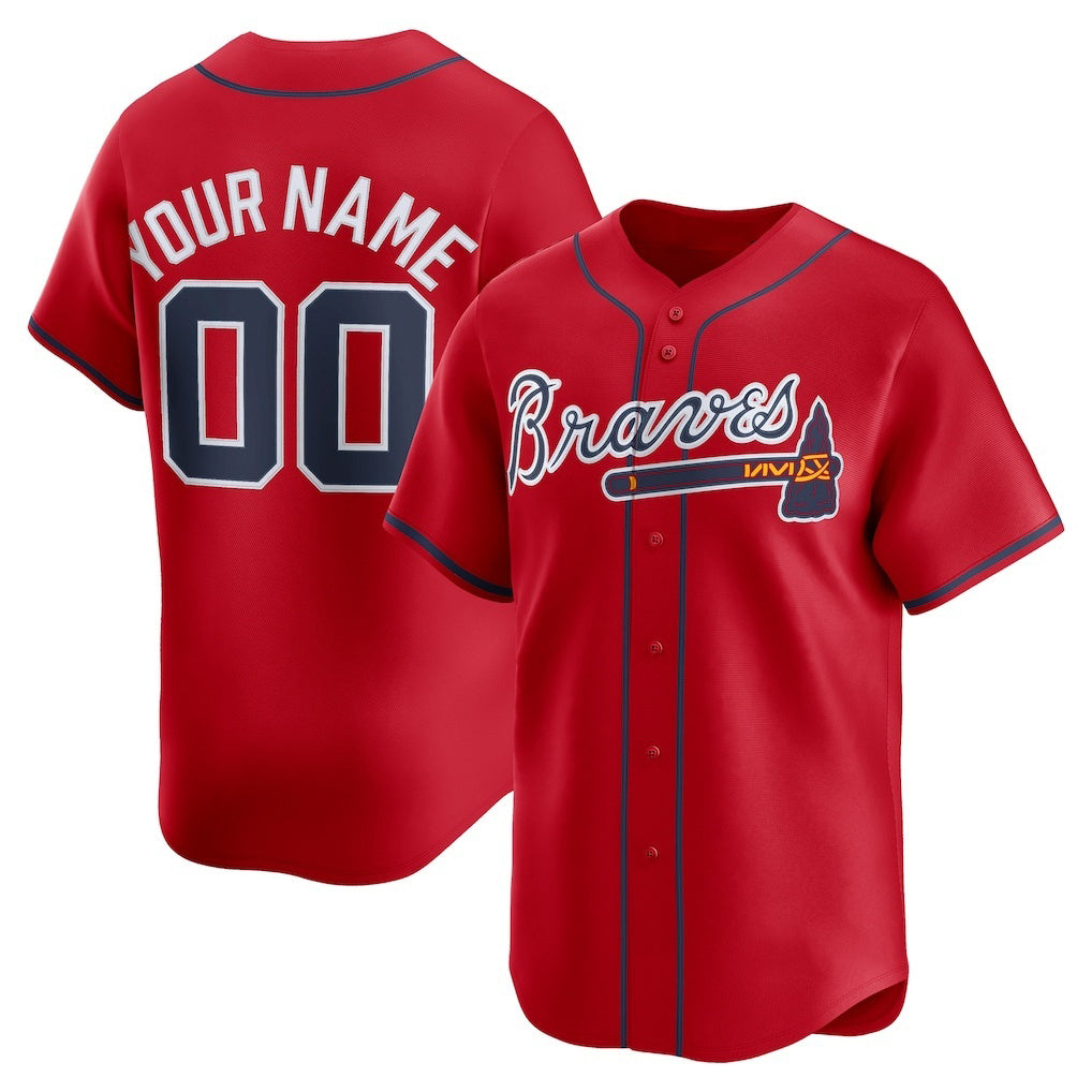 Custom Atlanta Braves Red Fotopoulosg Alternate Limited Jersey