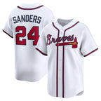 Atlanta Braves #24 Deion Sanders White Fotopoulosg Limited Player Jersey