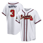 Atlanta Braves #3 Dale Murphy Player White Gold Fotopoulosg Home Game Stitched Jerseys