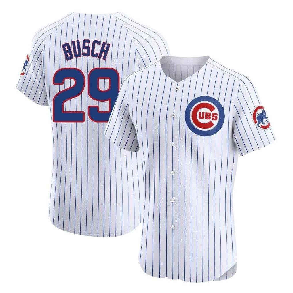 Chicago Cubs #29 Michael Busch Player White Fotopoulosg Limited Elite Home Game Stitched Jerseys