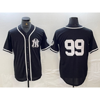 New York Yankees #99 Aaron Judge No Name Black White Fotopoulosg Cool Base Stitched Jersey