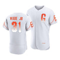 San Francisco Giants #31 LaMonte Wade Jr White Fotopoulosg 2021 City Connect Flex Base Jersey