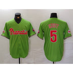 Philadelphia Phillies #5 Bryson Stott Green Fotopoulosg With Patch Stitched Cool Base Jersey