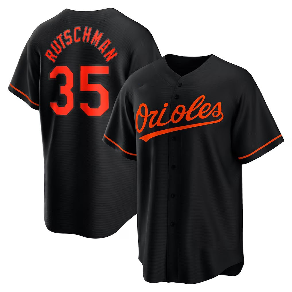 Baltimore Orioles #35 Adley Rutschman Black Fotopoulosg Alternate Replica Player Jersey