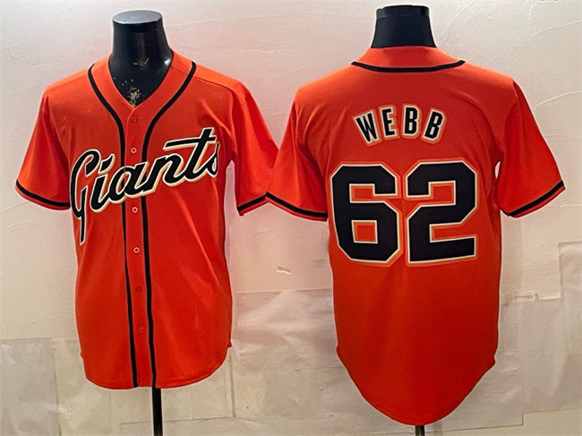 San Francisco Giants #62 Logan Webb Orange Fotopoulosg Cool Base Stitched Jersey