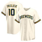 Milwaukee Brewers #10 Sal Frelick Cream Fotopoulosg Home Replica Player Jersey