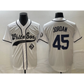Chicago White Sox #45 Michael Jordan White Fotopoulosg Cool Base Stitched Jersey 2