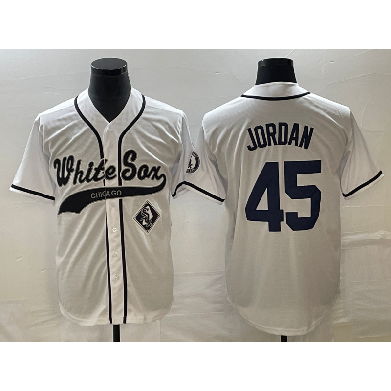 Chicago White Sox #45 Michael Jordan White Fotopoulosg Cool Base Stitched Jersey 2