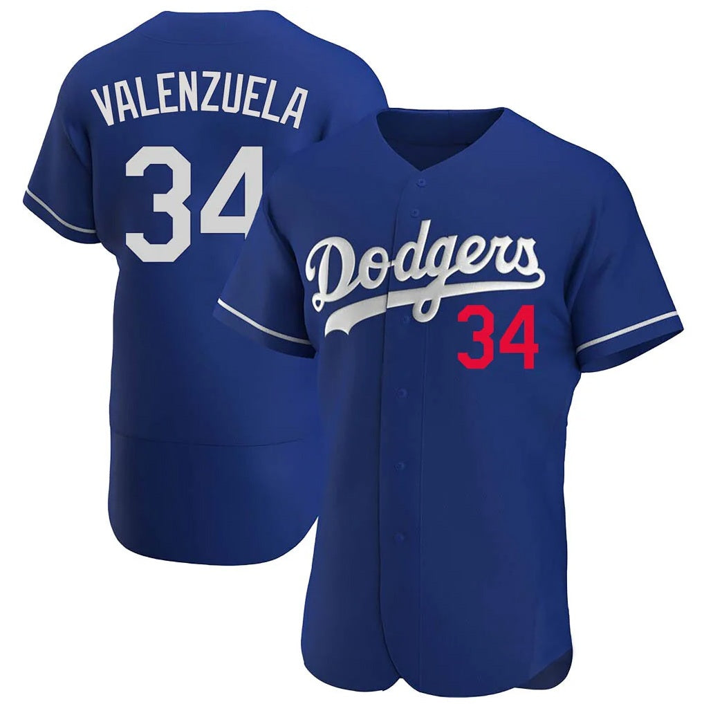 Los Angeles Dodgers #34 Fernando Valenzuela Player Royal Fotopoulosg Limited Elite Home Stitched Jerseys