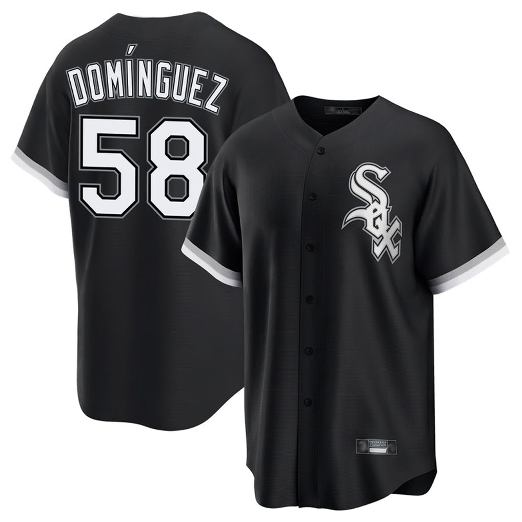 Chicago White Sox #58 Seranthony Dominguez Player Black Fotopoulosg Home Game Stitched Jerseys