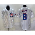 Chicago Cubs #8 Ian Happ White Fotopoulosg Cool Base Stitched Jersey