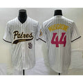 San Diego Padres #44 Joe Musgrove White Fotopoulosg Pinstripe 2023 City Connect Cool Base Stitched Jersey 2