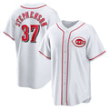 Cincinnati Reds #37 Tyler Stephenson White Fotopoulosg Home Replica Jersey
