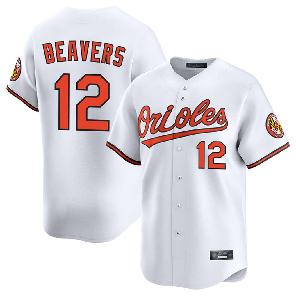 Baltimore Orioles #12 Dylan Beavers Player White Fotopoulosg Limited Home Game Stitched Jerseys