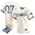 Los Angeles Dodgers #7 Blake Snell Player Cream Fotopoulosg City Connect Limited World Series Home Stitched Jerseys