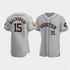 Houston Astros #15 Mart¨ªn Maldonado Gray Fotopoulosg 60th Anniversary Flex Base Stitched Jersey