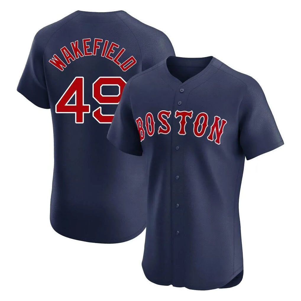 Boston Red Sox #49 Tim Wakefield Player Navy Fotopoulosg Limited Elite Home Game Stitched Jerseys1