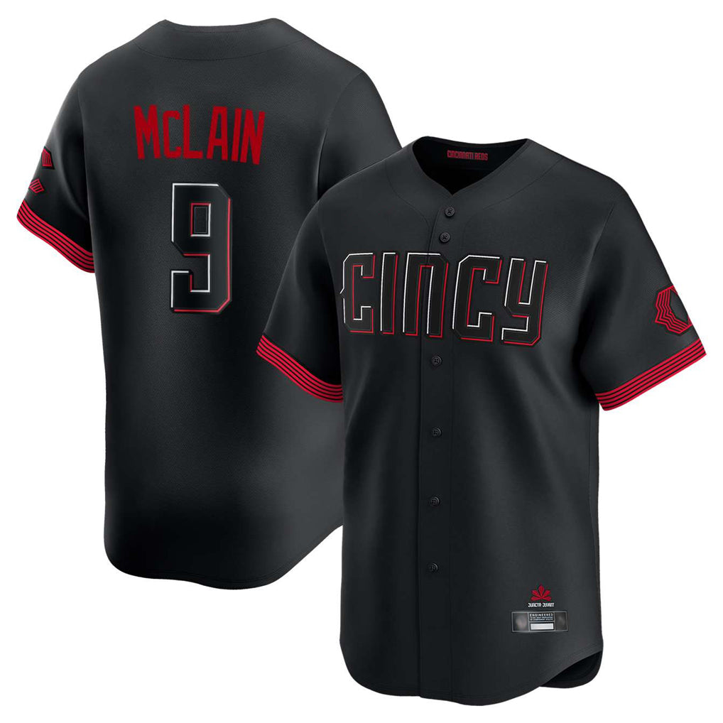 Cincinnati Reds #9 Matt McLain Player Black Fotopoulosg City Connect Home Limited Stitched Jerseys