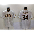 San Diego Padres #34 Michael King White Fotopoulosg Cool Base Stitched Jersey