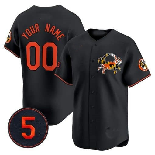 Custom Baltimore Orioles Robinson Patch Vapor Premier Limited Jersey V3 ¨C Black Fotopoulosg