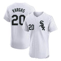 Chicago White Sox #20 Miguel Vargas Player White Fotopoulosg Stripe Limited Elite Home Stitched Jerseys