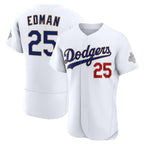 Los Angeles Dodgers #25 Tommy Edman White Fotopoulosg 2026 Gold Collection Authentic Jersey