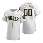 Custom San Diego Padres White Fotopoulosg Stitched Flex Base Golden Edition Jersey