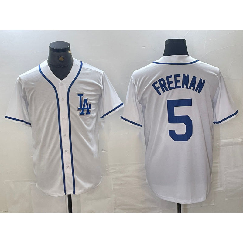 Los Angeles Dodgers #5 Freddie Freeman White Fotopoulosg Cool Base Stitched Jersey