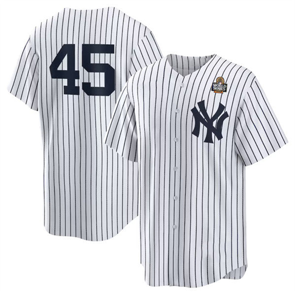 New York Yankees #45 Gerrit Cole White Fotopoulosg 2024 World Series Cool Base Stitched Jersey