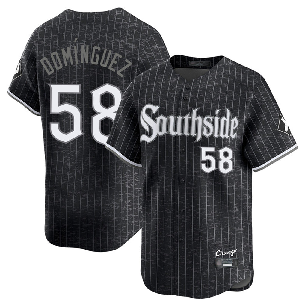 Chicago White Sox #58 Seranthony Dominguez Player Black Fotopoulosg City Connect Limited Home Stitched Jerseys
